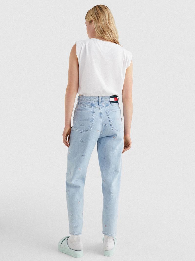 Női Tommy Hilfiger Cropped Elastic-Hem Tank Póló Fehér | HU 435ZUT